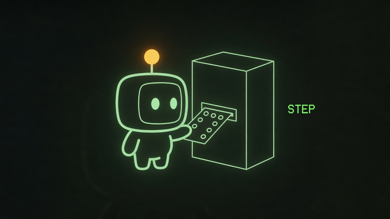 Phosphor Blip pressing a punched card into a switch-box